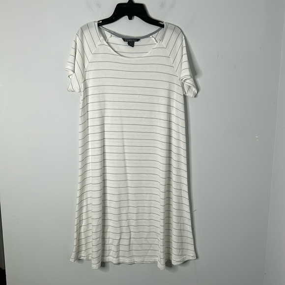 Free Fly Dockside Bamboo White & Gray Striped Dress - Picture 2 of 5